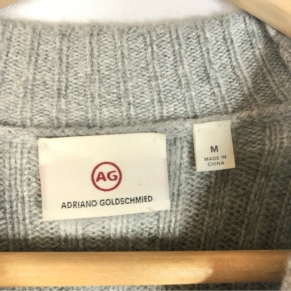 AG Adriano Goldschmied Reign Gray Ribbed Wool Cashmere Midi Sweater Dress M - Picture 6 of 7